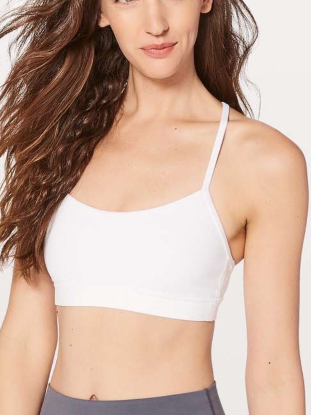 Lululemon Flow Y sports Bra Nulu White workout top racerback